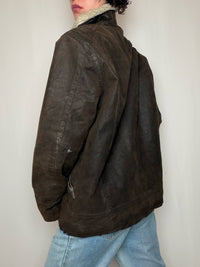 Peau lainée brune courte L/XL vintage