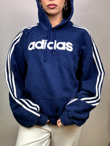 Sweat à capuche bleu ADIDAS XL Vintage