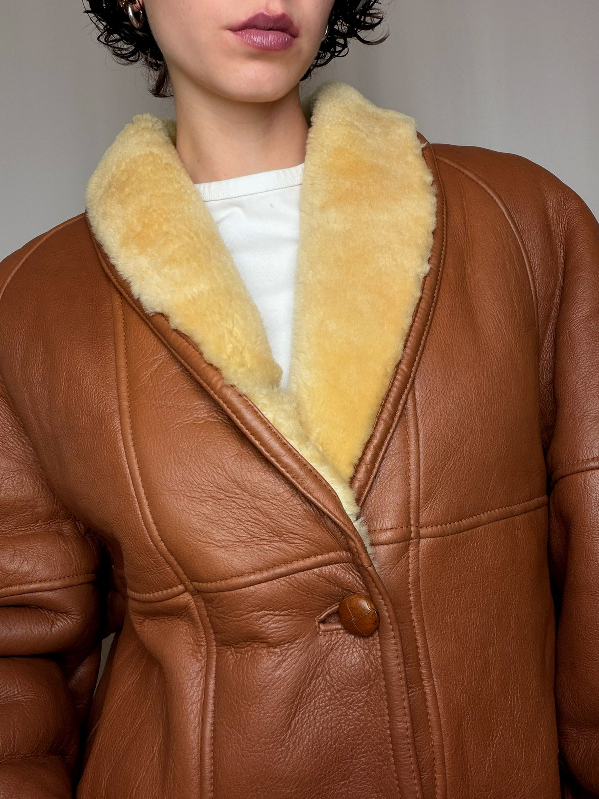 Peau lainée brune M/L vintage