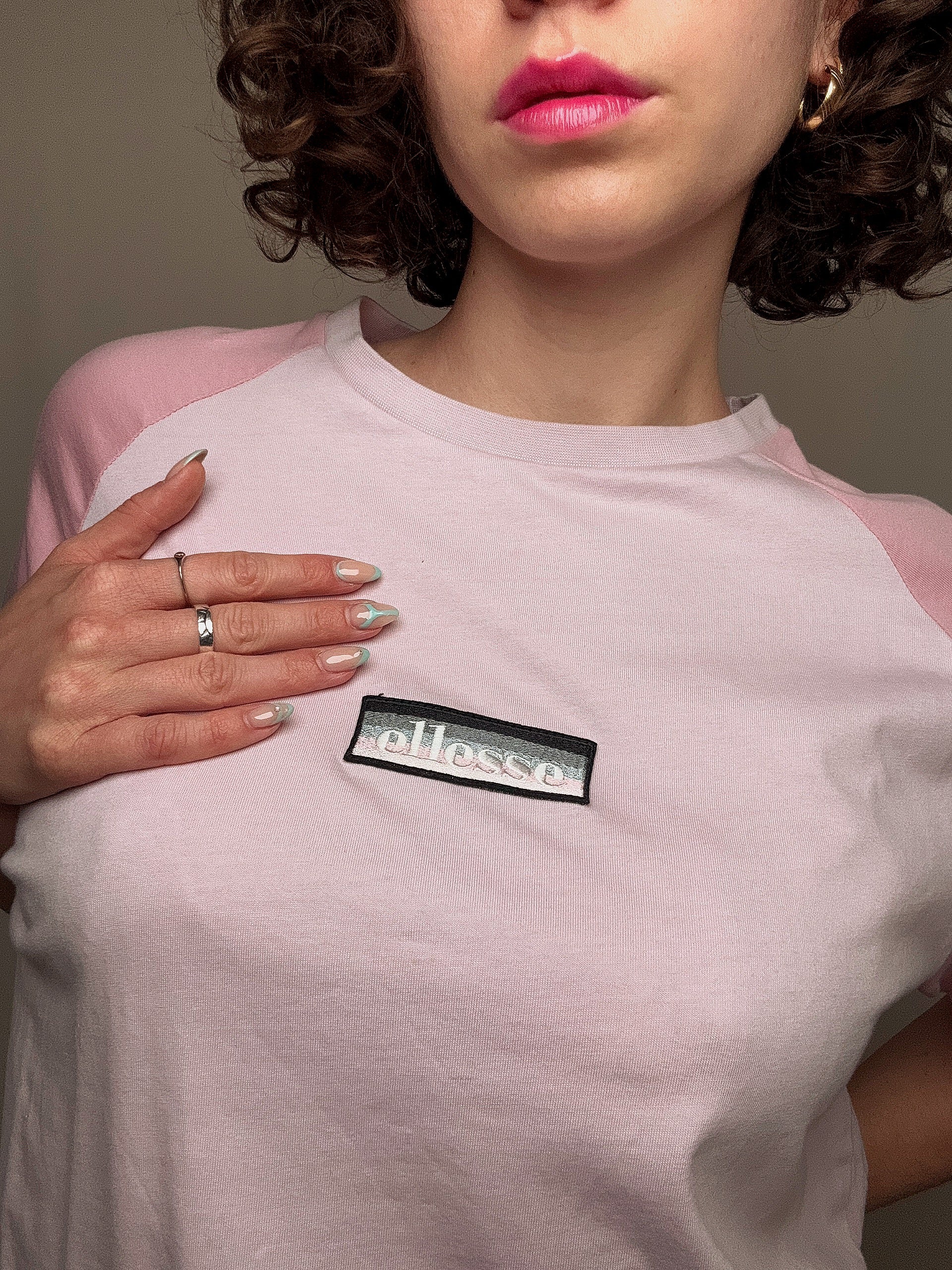 Rosa Ellesse T-Shirt M/L Vintage