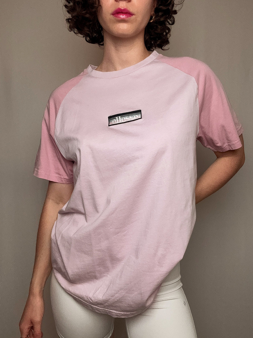Rosa Ellesse T-Shirt M/L Vintage