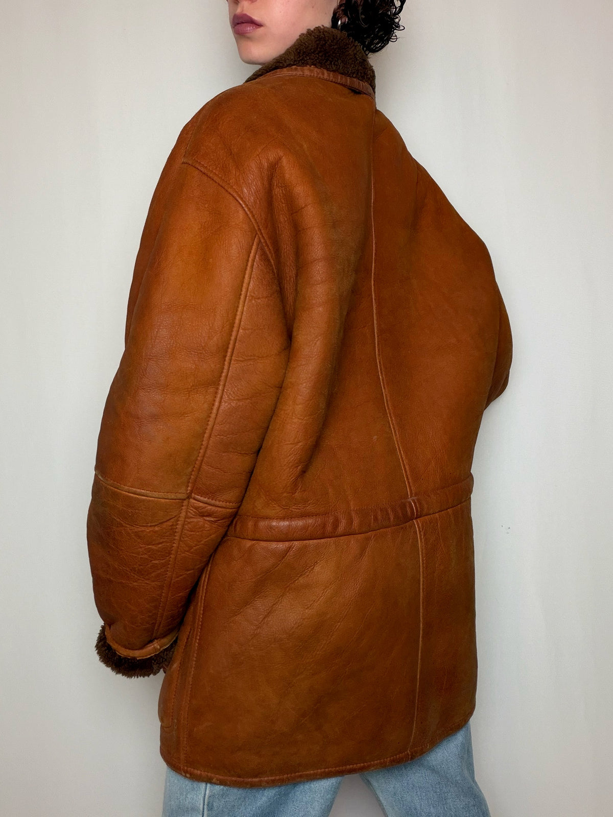 Peau lainée brune XL vintage