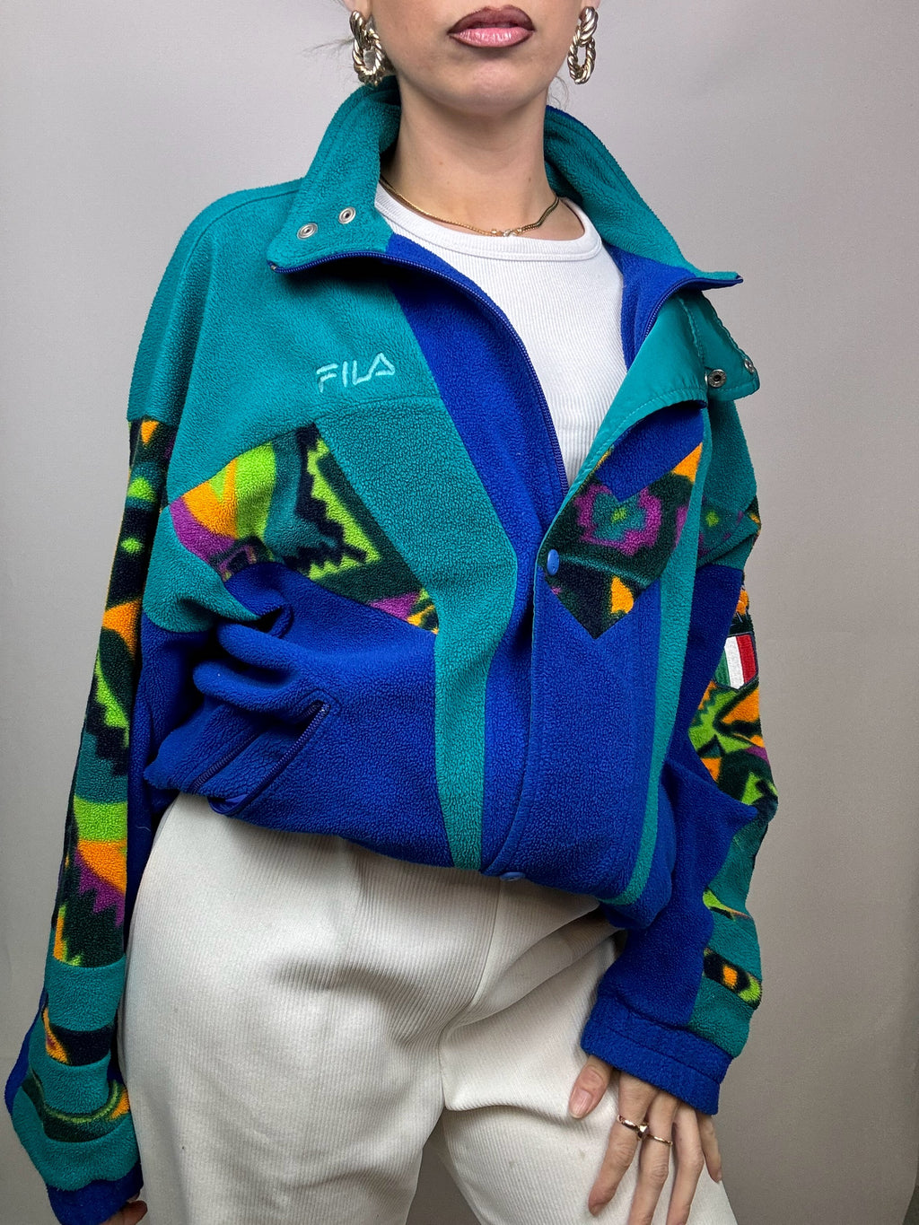 FILA 90s Fleece Jacket L/XL Vintage