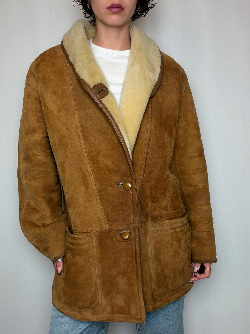 Peau lainée camel L vintage