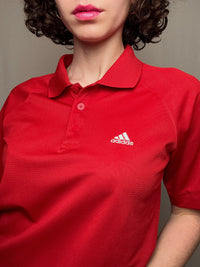 Polo sportif rouge adidas M vintage