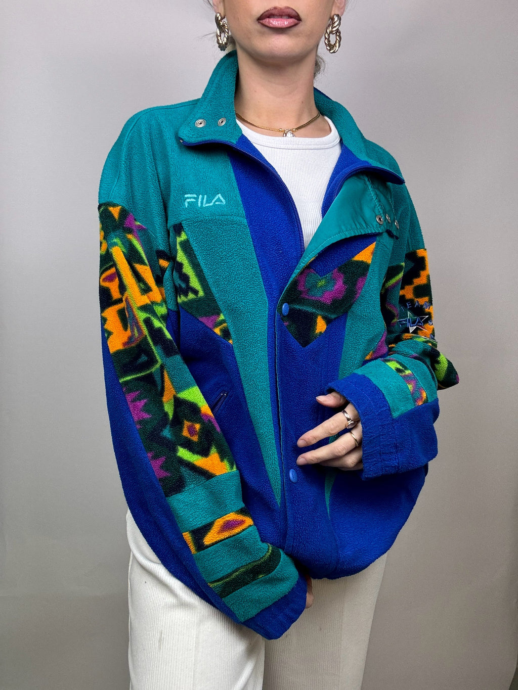 FILA 90s Fleece Jacket L/XL Vintage