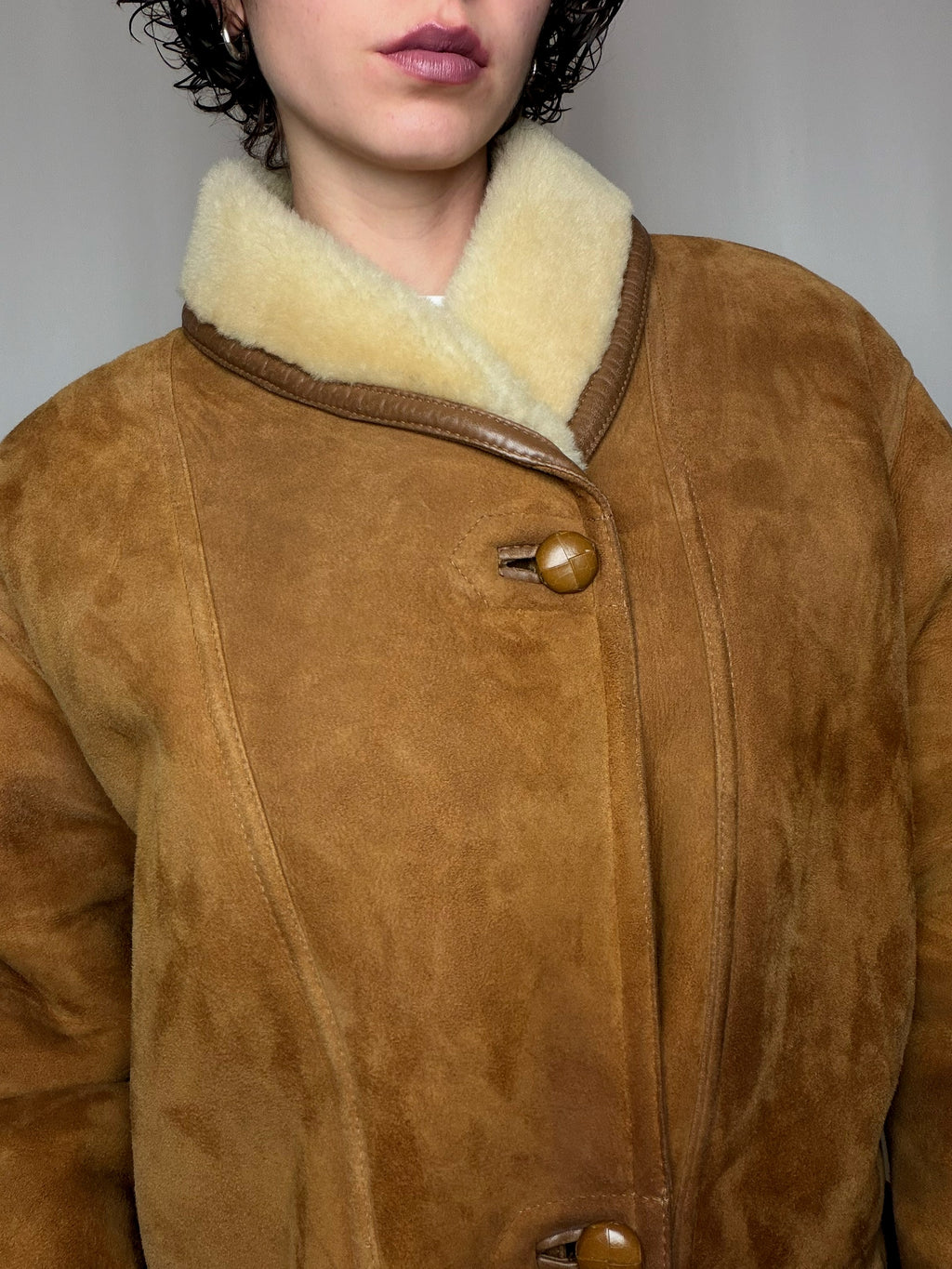 Peau lainée camel L vintage