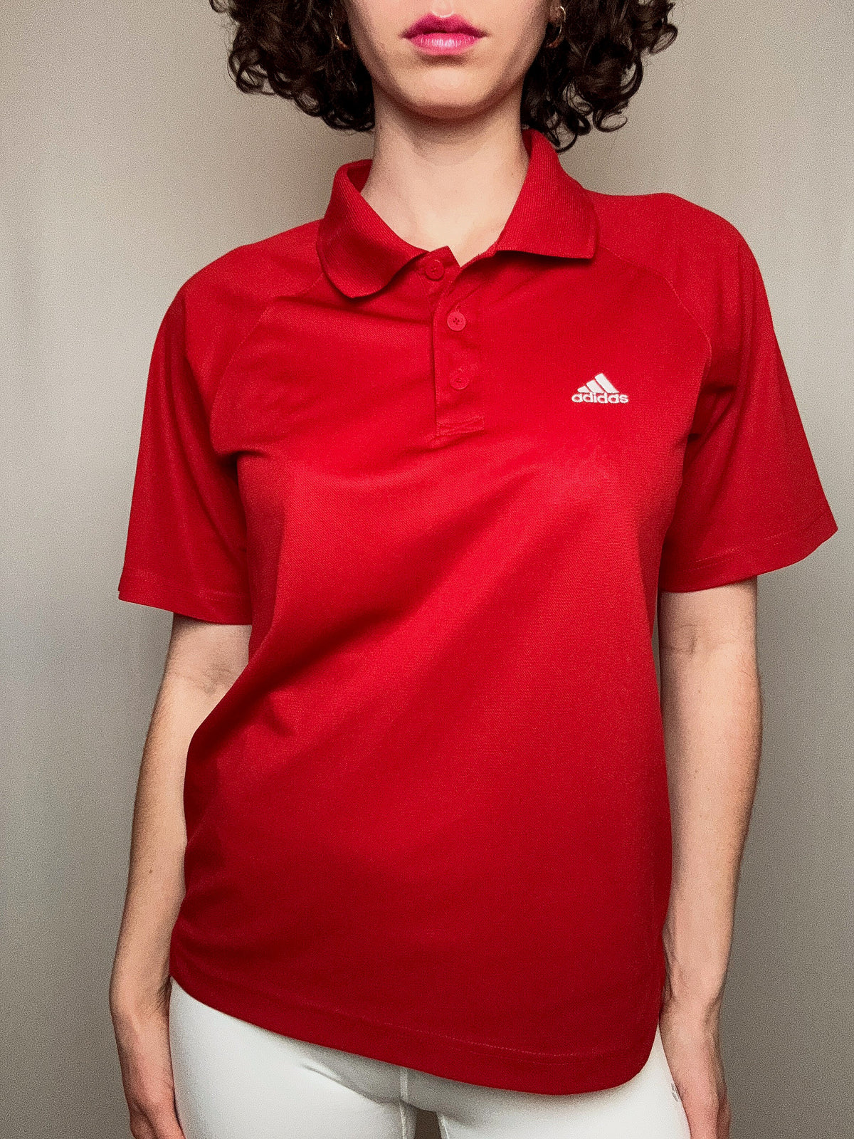 Polo sportif rouge adidas M vintage