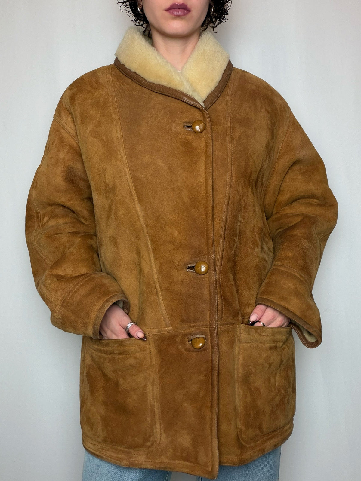 Peau lainée camel L vintage