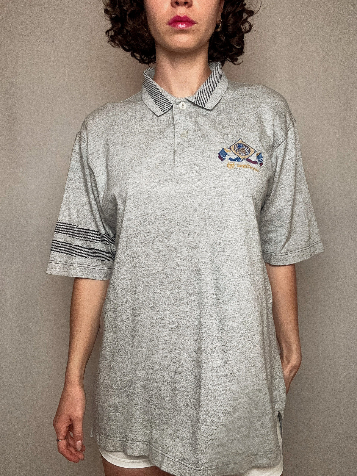 Polo gris Sergio Tacchini XL vintage