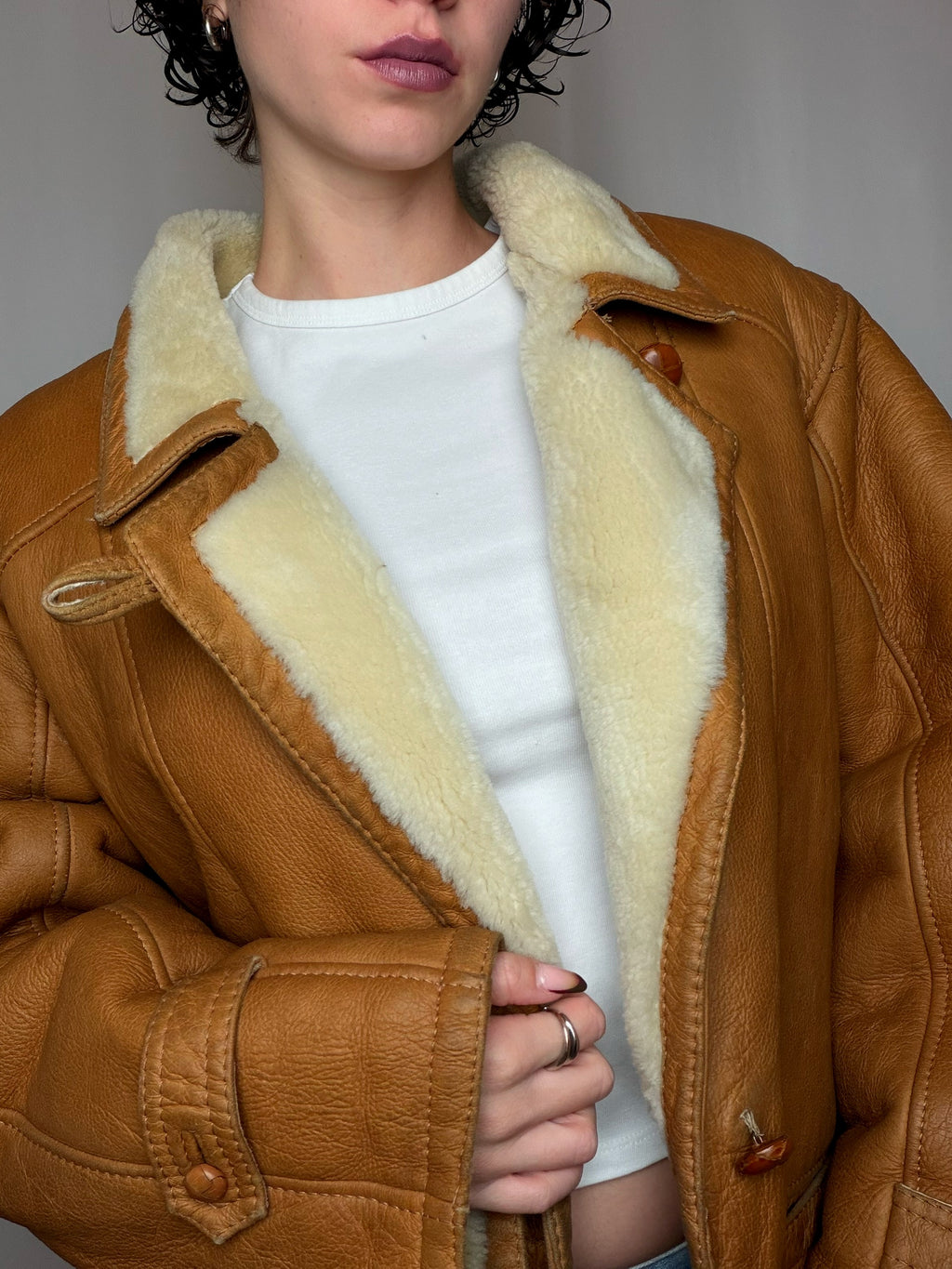 Peau lainée camel L/XL vintage