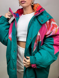 SERGIO TACCHINI puffy jacket L/XL duck and pink Vintage