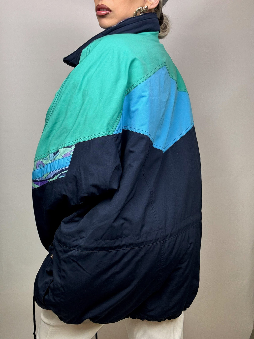 SERGIO TACCHINI L/XL blue puffy jacket Vintage