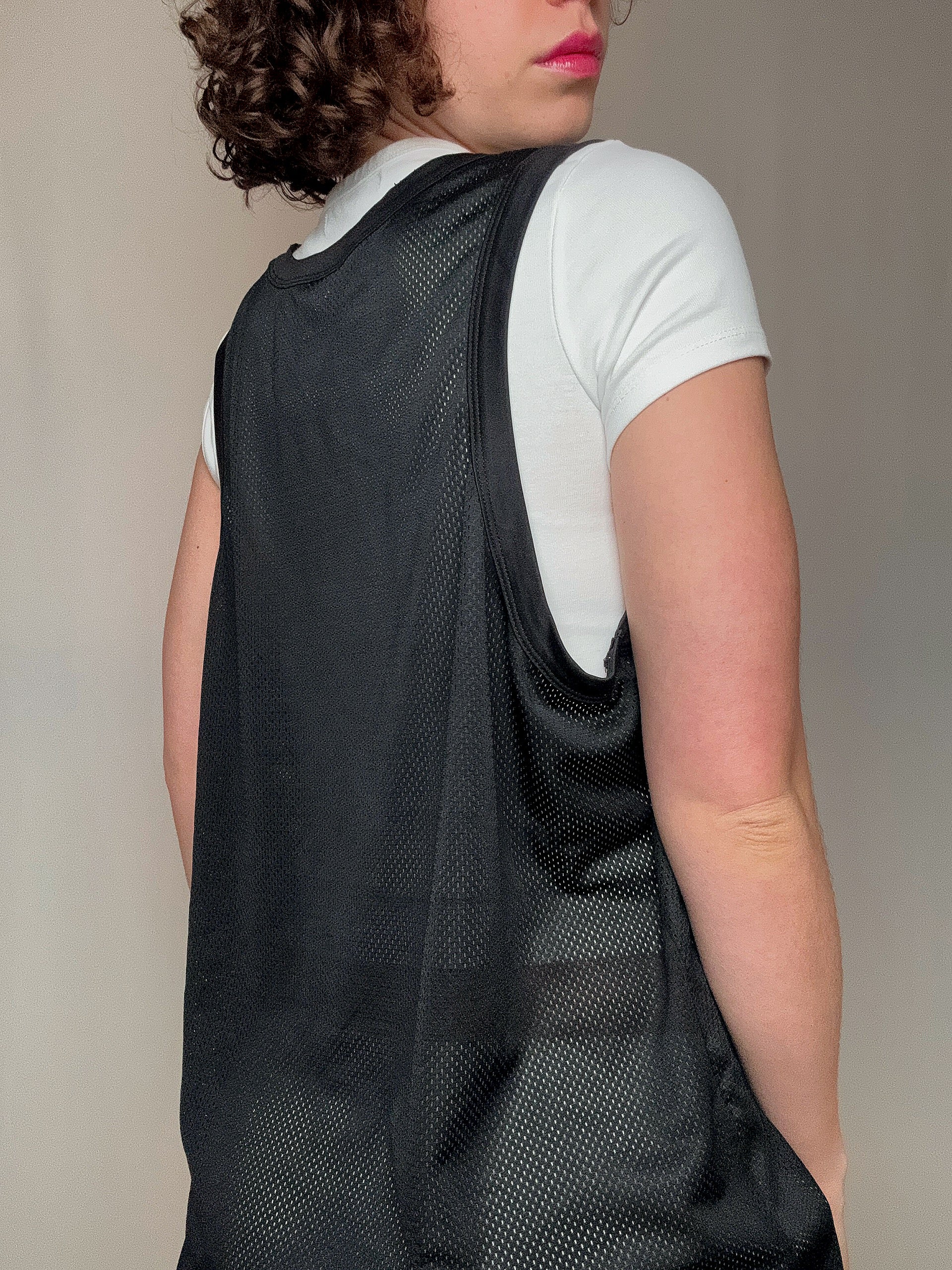 maillot de basket noir champion noir L vintage