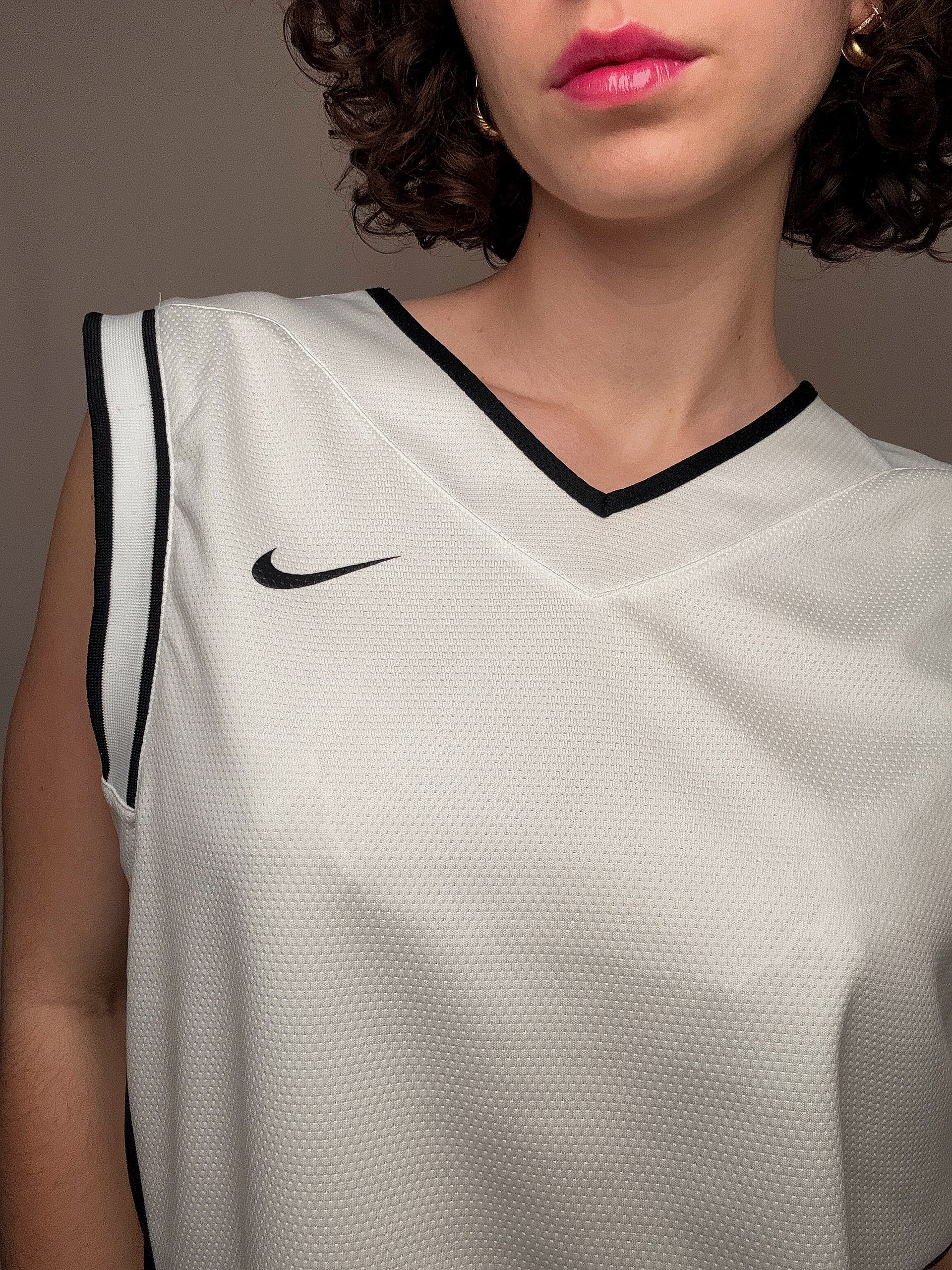 maillot de basket blanc nike M vintage