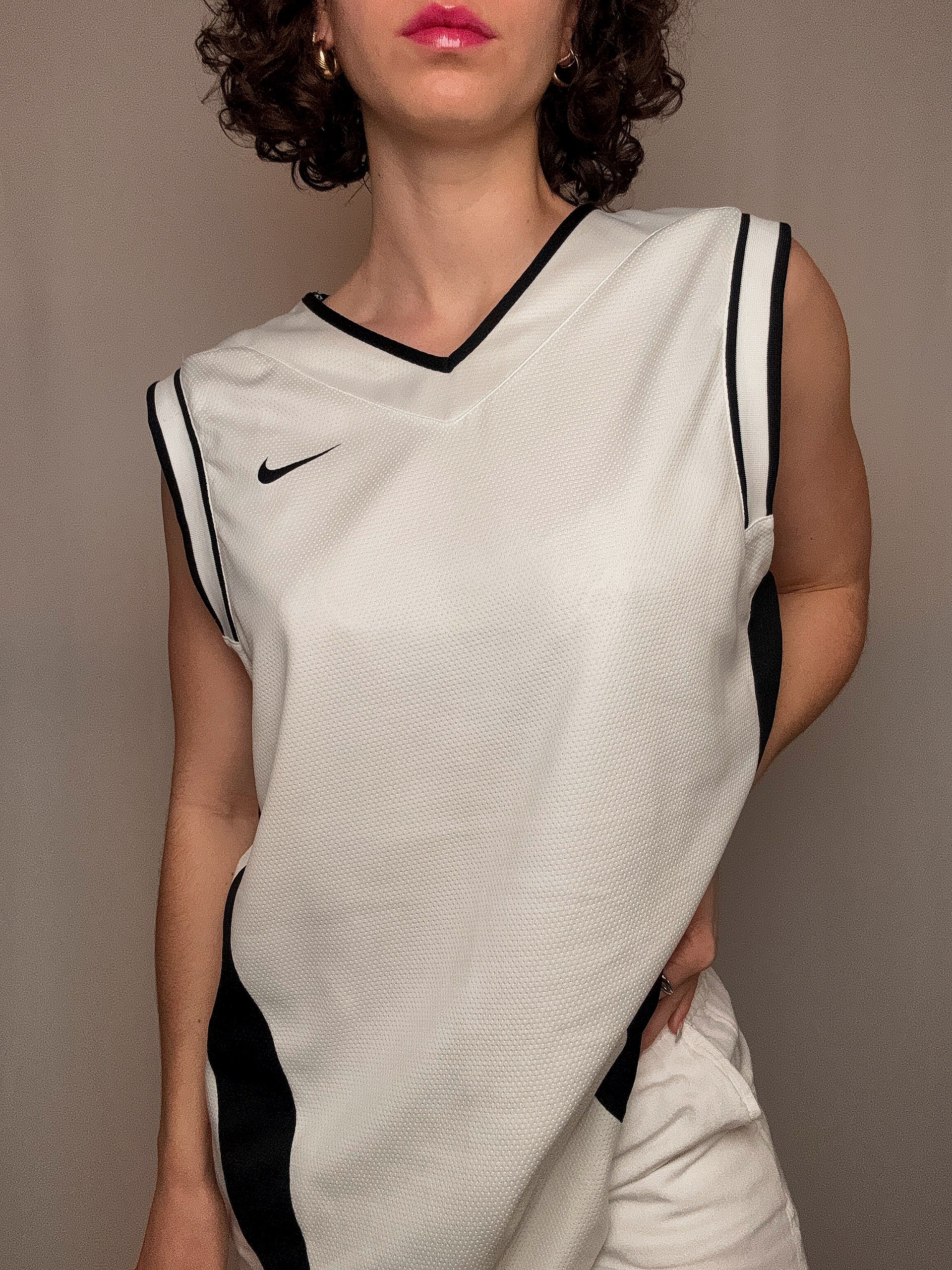 maillot de basket blanc nike M vintage