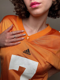 orangefarbenes Adidas Vintage Fußballtrikot XL