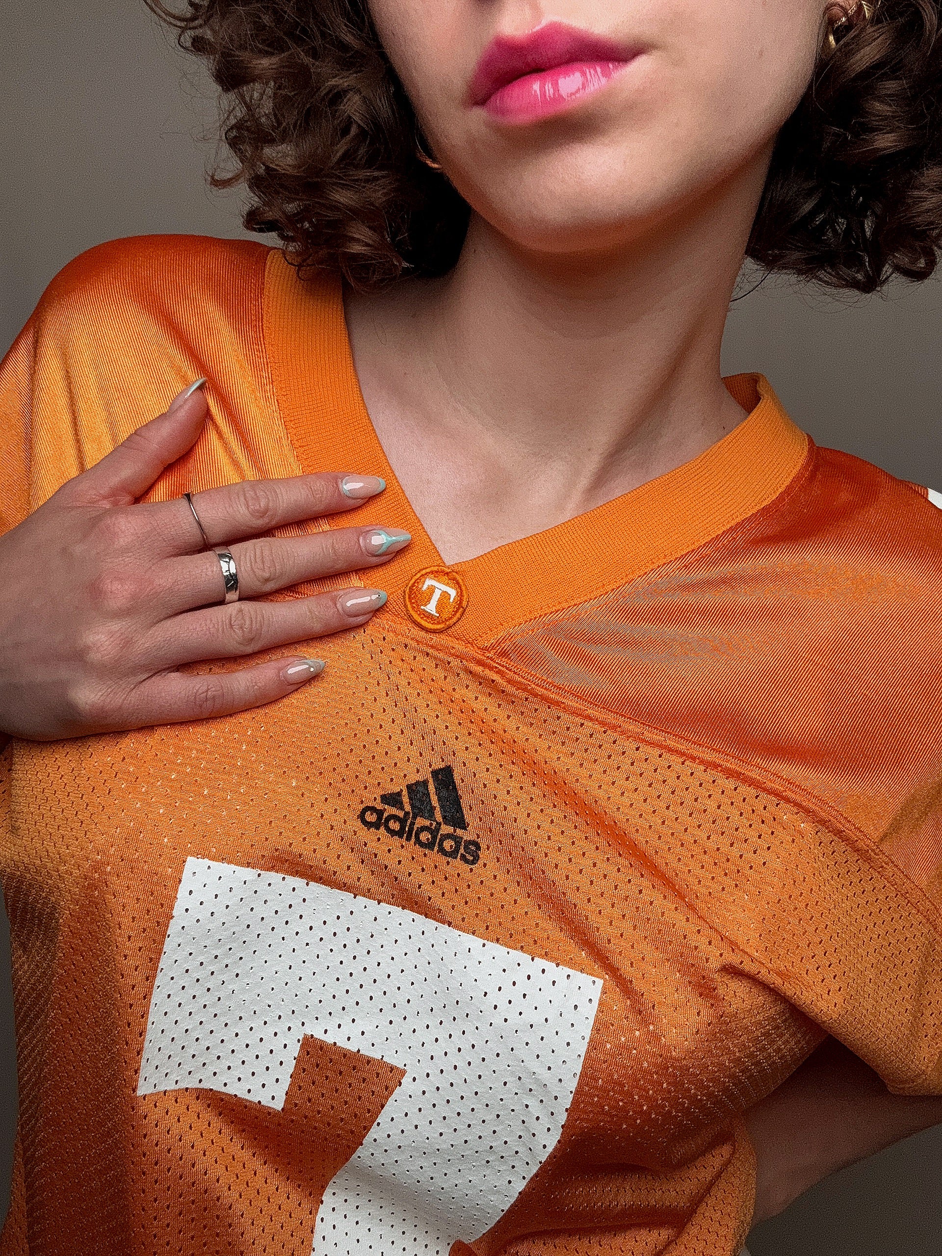 orangefarbenes Adidas Vintage Fußballtrikot XL
