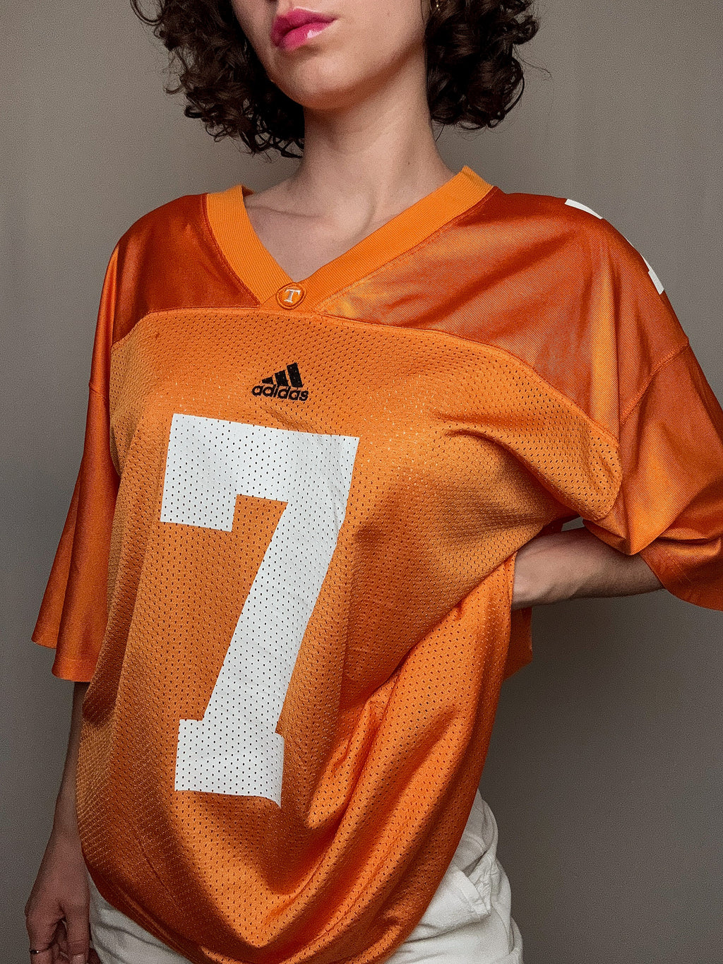 orangefarbenes Adidas Vintage Fußballtrikot XL