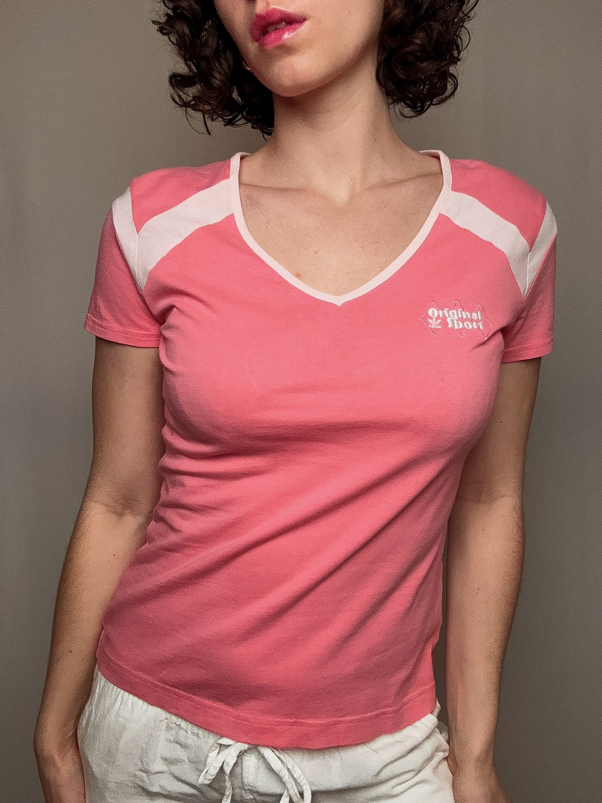 Rosa Adidas T-Shirt M Vintage