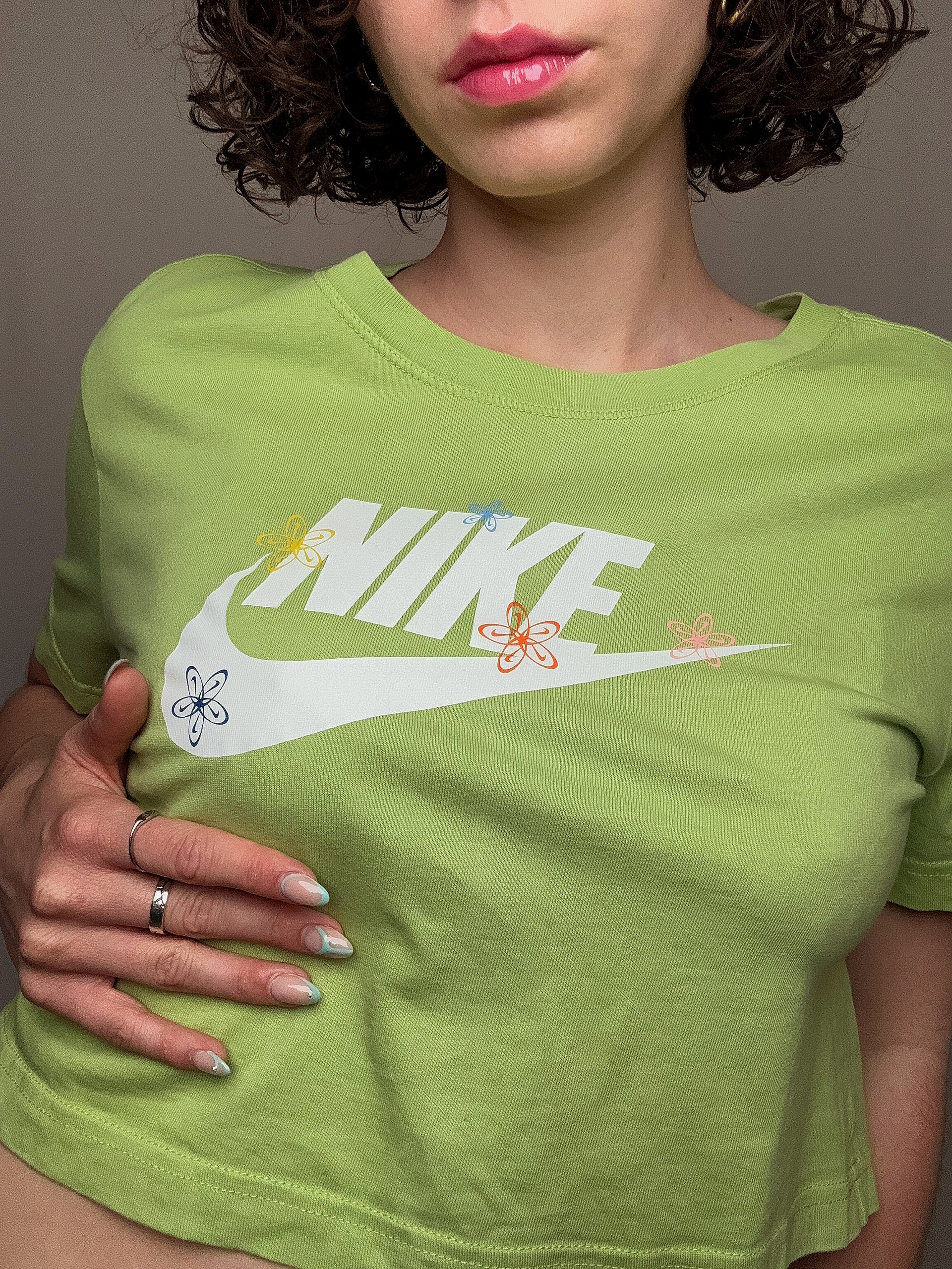 Grünes Nike Cropped T-Shirt XS vintage