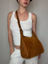 Vintage schwarze Ledertasche mit Schulterriemen
