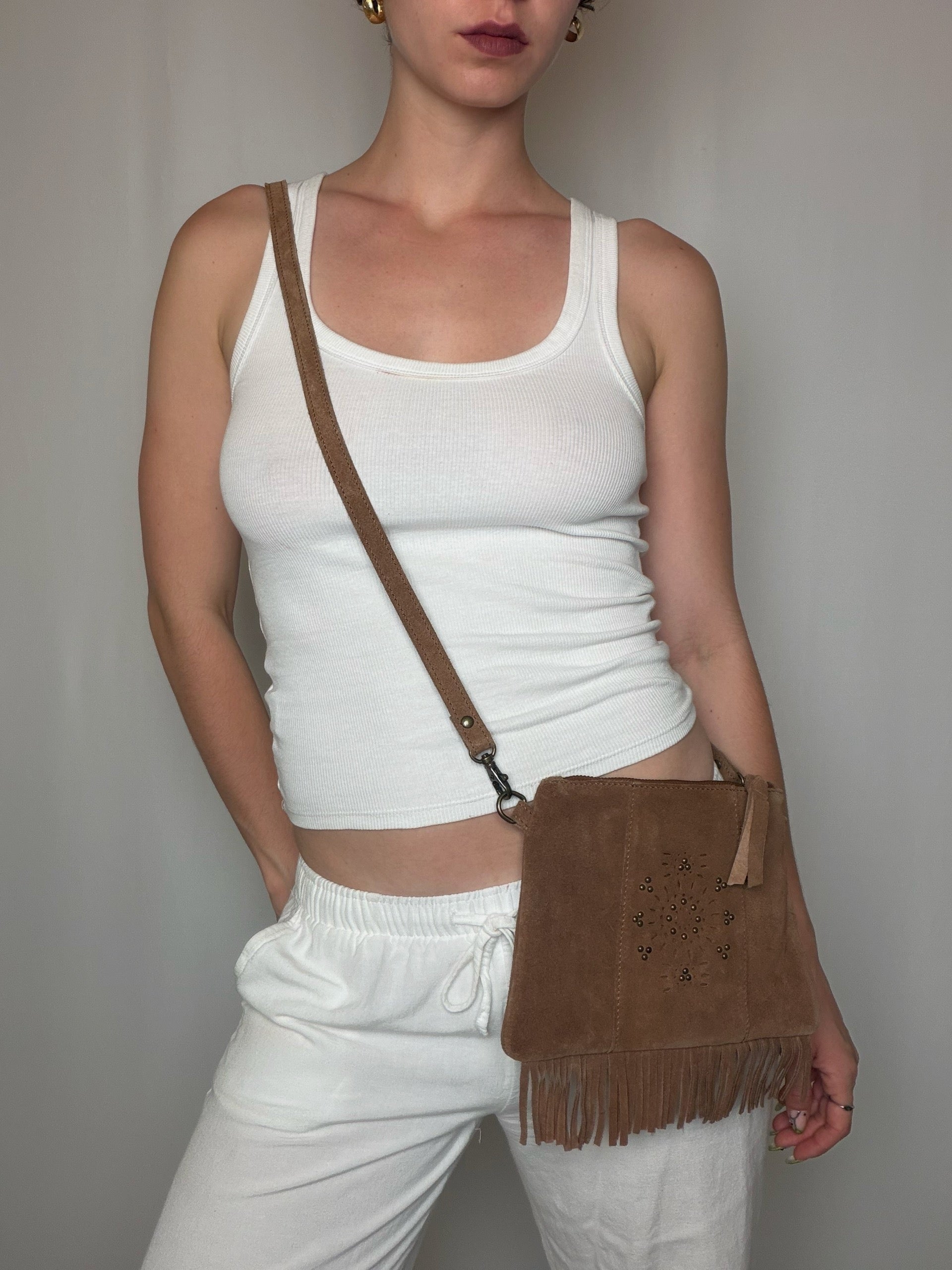 Vintage schwarze Ledertasche mit Schulterriemen