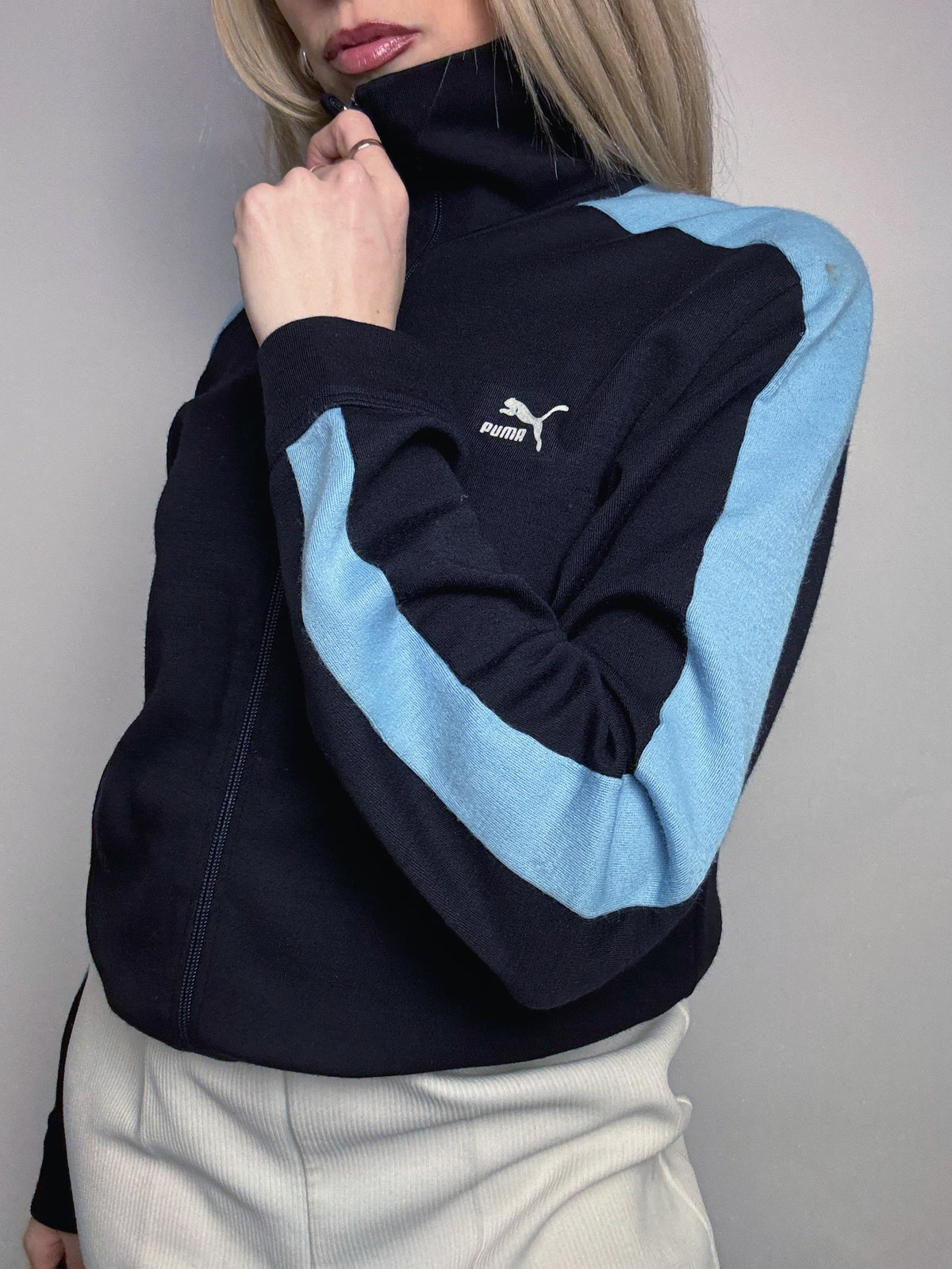 Jacket fittée Bleue marine PUMA M/L vintage