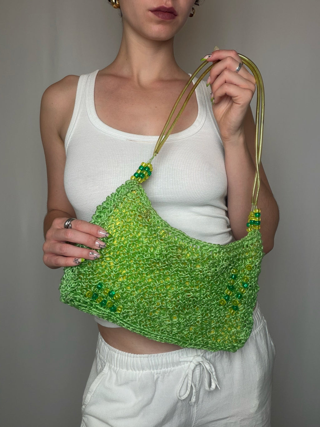 Vintage schwarze Ledertasche mit Schulterriemen