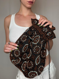 Vintage schwarze Ledertasche mit Schulterriemen