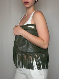 Vintage schwarze Ledertasche mit Schulterriemen