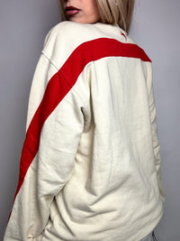PUMA S Vintage Cream and Red Crew Neck Sweatshirt