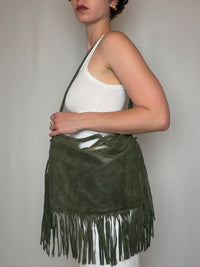 Vintage schwarze Ledertasche mit Schulterriemen