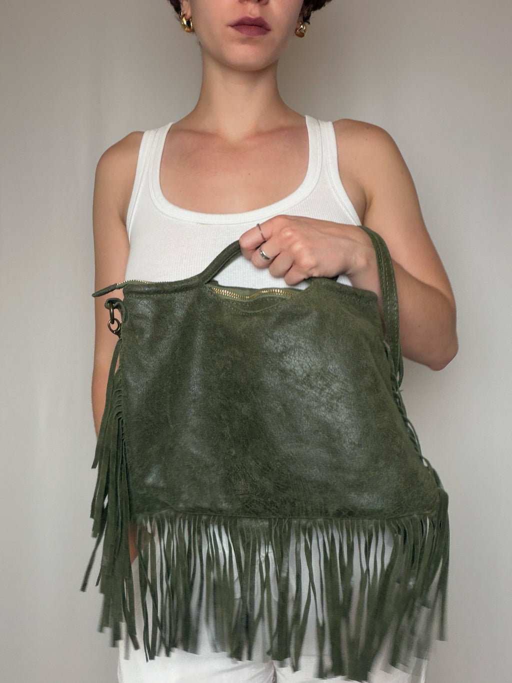 Vintage schwarze Ledertasche mit Schulterriemen