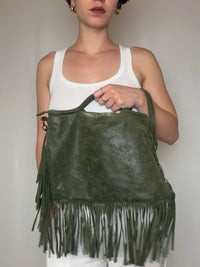 Vintage schwarze Ledertasche mit Schulterriemen