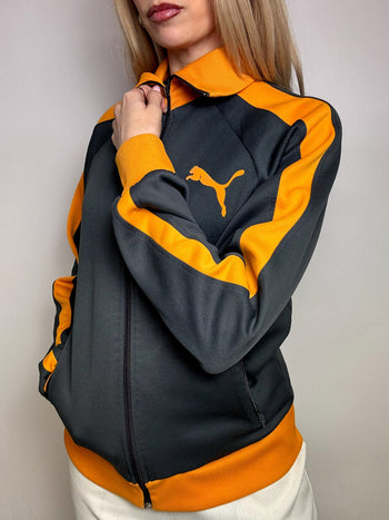 PUMA M Vintage Grey and Orange Nylon Jacket