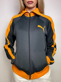 Jacket en nylon grise et orange PUMA M vintage