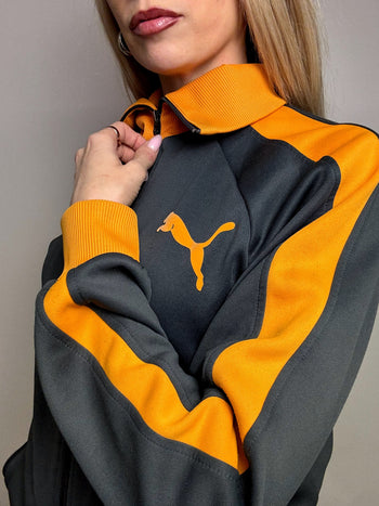 PUMA M Vintage Grey and Orange Nylon Jacket