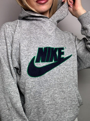 Sweat à capuche gris NIKE S vintage