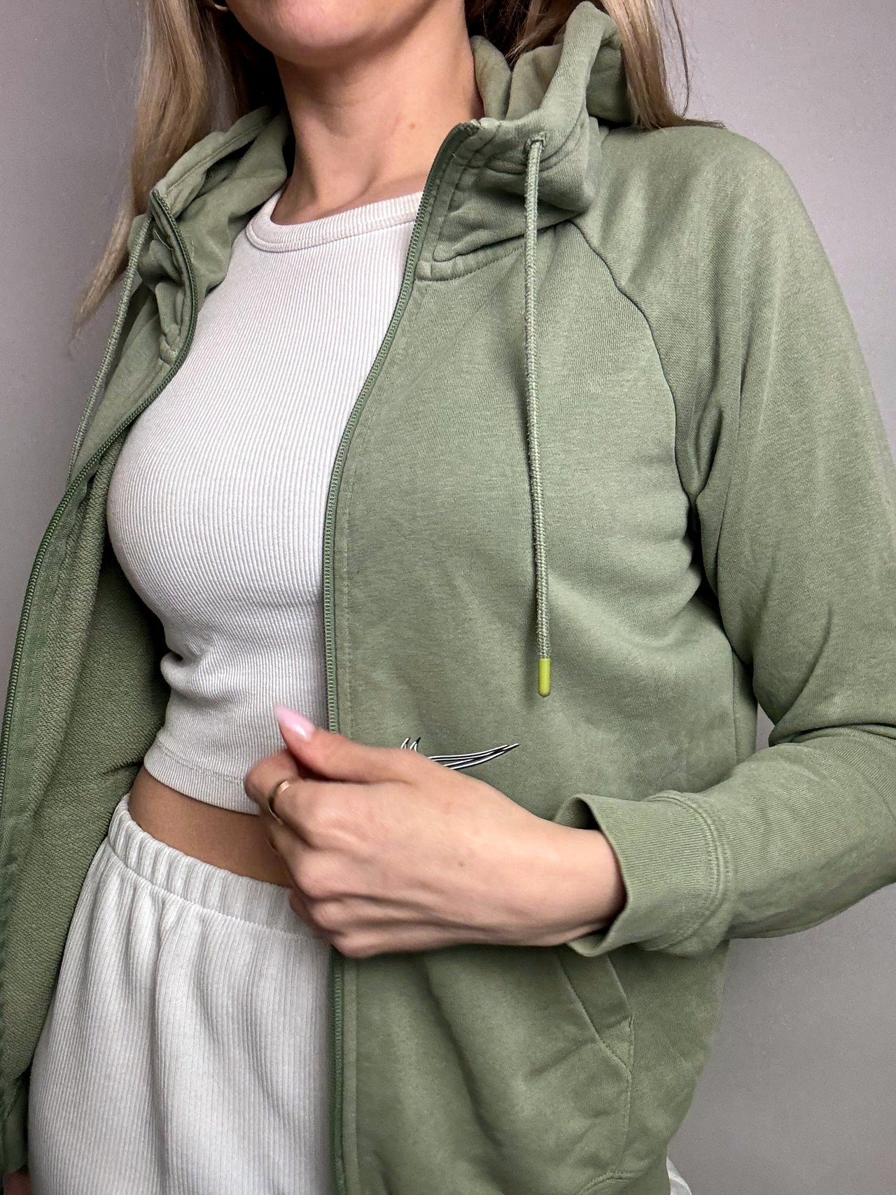NIKE XS/S Vintage Wassergrüne Kapuzenjacke