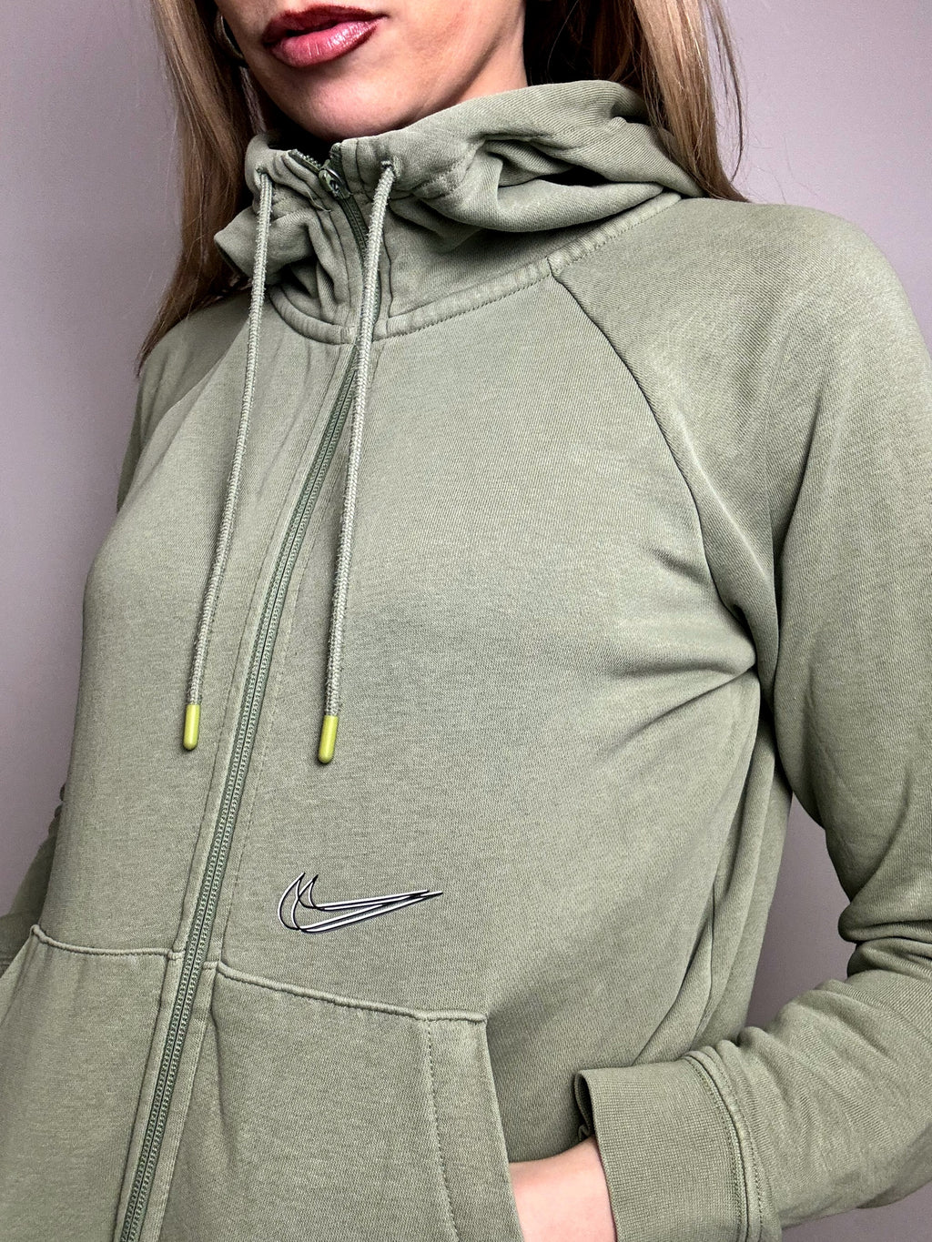 NIKE XS/S Vintage Water Green Hooded Jacket