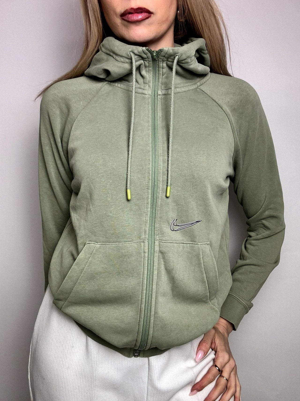 NIKE XS/S Vintage Wassergrüne Kapuzenjacke