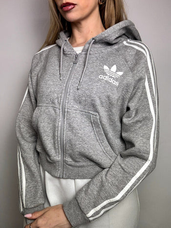 Jacket à capuche crop gris ADIDAS L/XL vintage