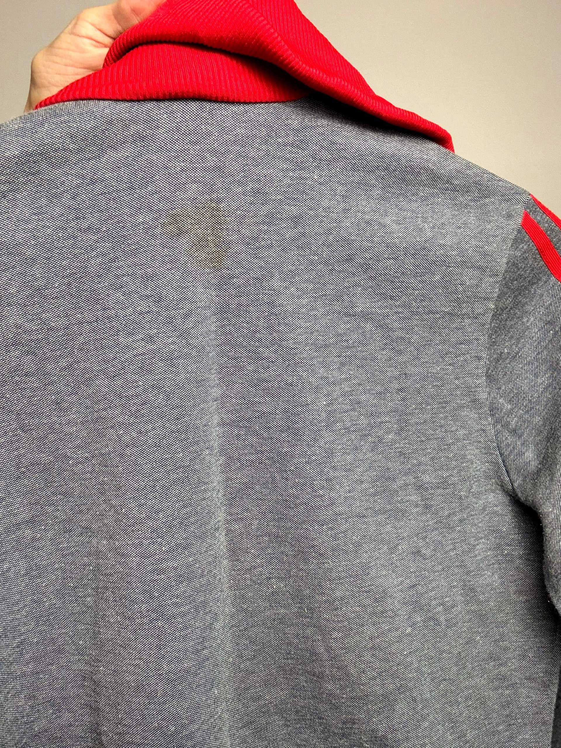 ADIDAS M vintage gray and red fitted jacket