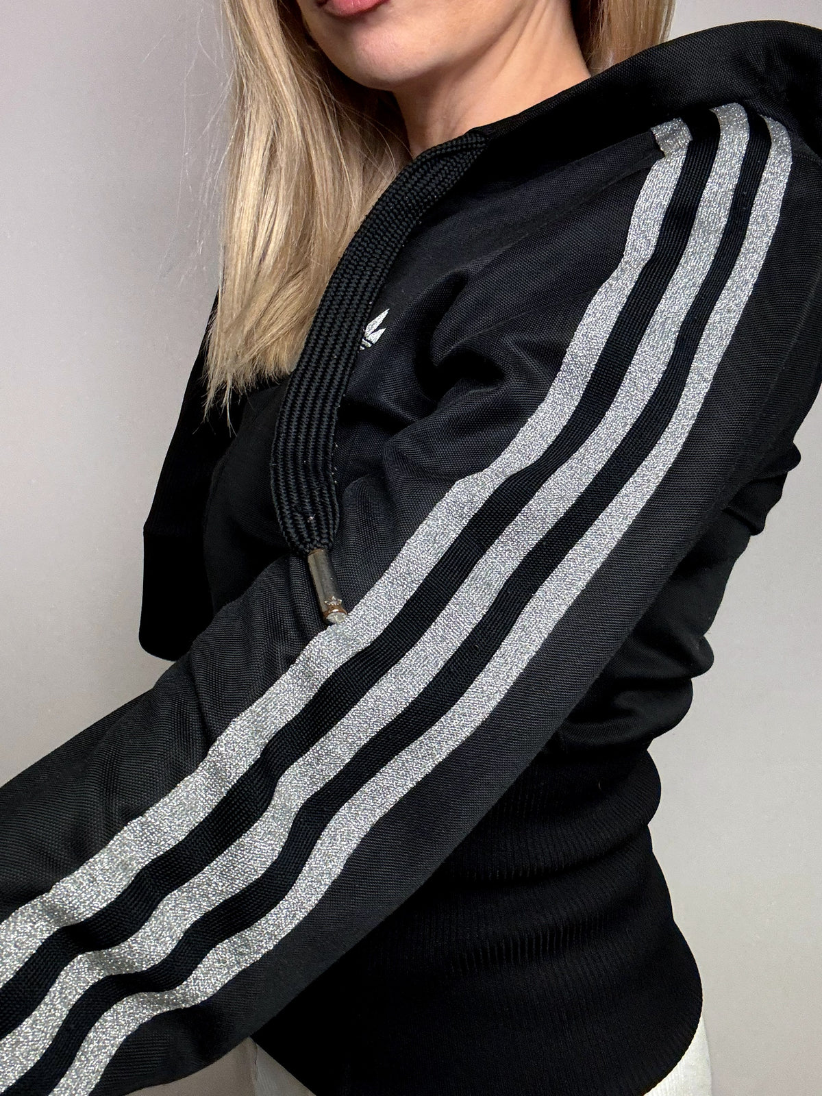 Jacket fittée noire ADIDAS S/M vintage