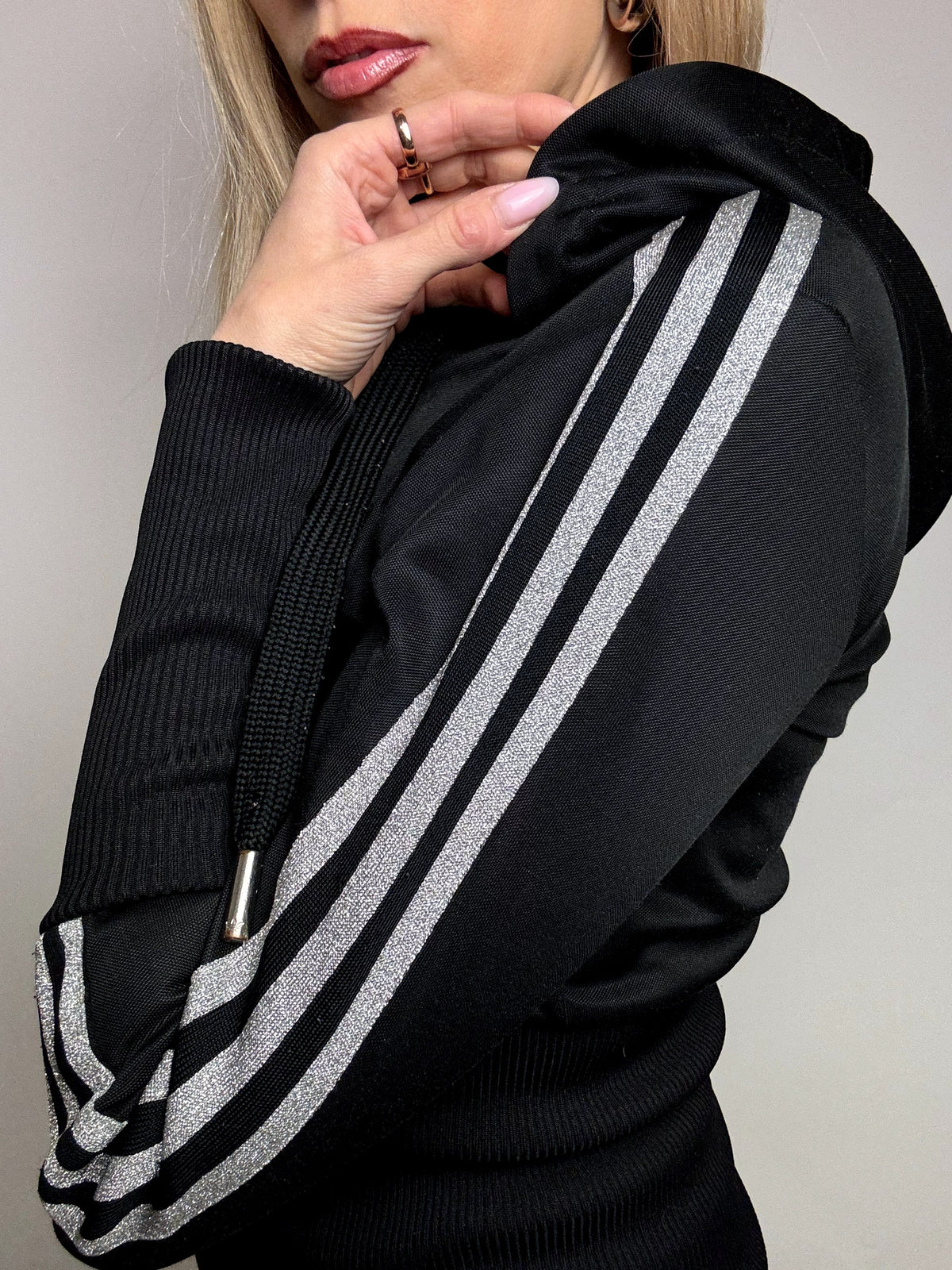 Jacket fittée noire ADIDAS S/M vintage