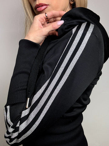 Jacket fittée noire ADIDAS S/M vintage