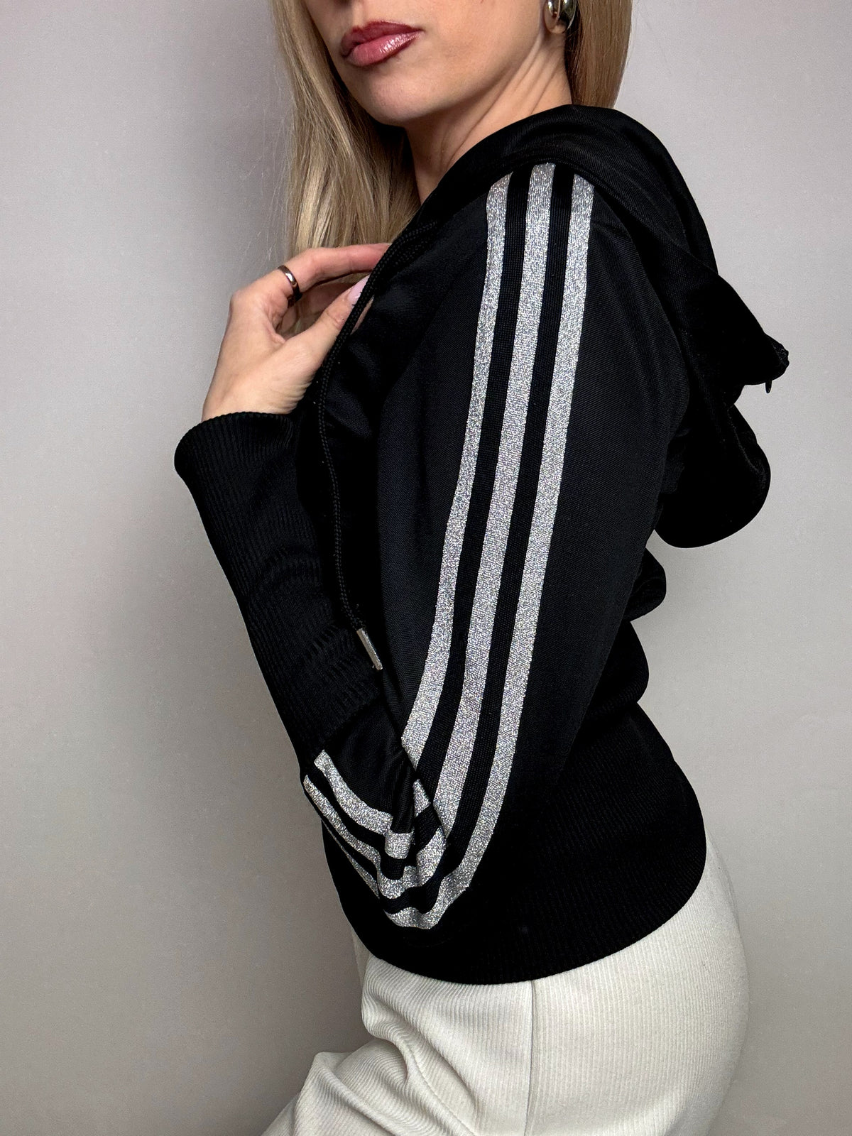 Jacket fittée noire ADIDAS S/M vintage