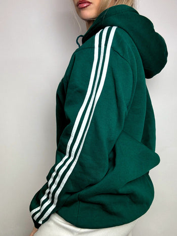 Sweat à capuche vert ADIDAS L vintage