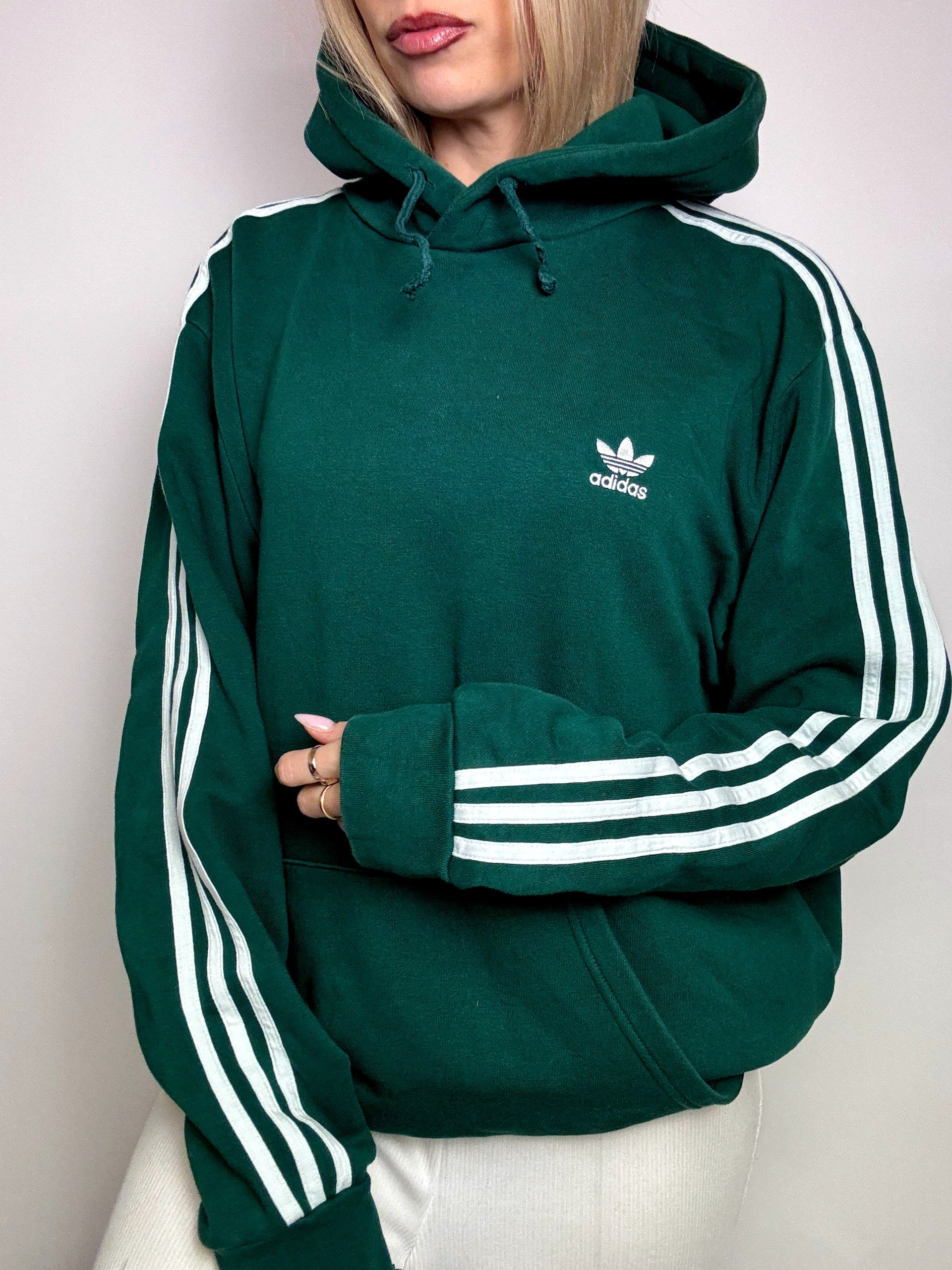 ADIDAS L Vintage Grüner Hoodie